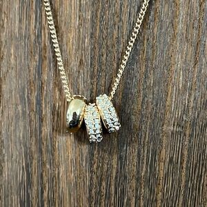 3/$18 RSVP Gold/Rhinestone Necklace- New - Lot 480